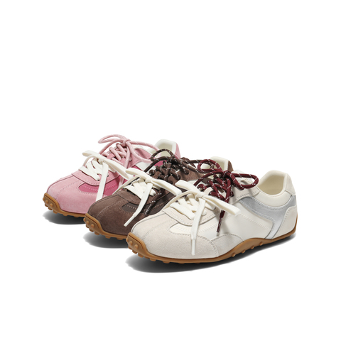 百丽青春撞色德训鞋女2025秋新商场同款时尚薄底休闲鞋E2N1DCM5