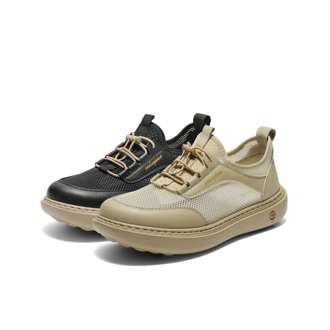 百丽网面透气休闲鞋男鞋2025新款秋季轻盈厚底运动板鞋A2107CM5