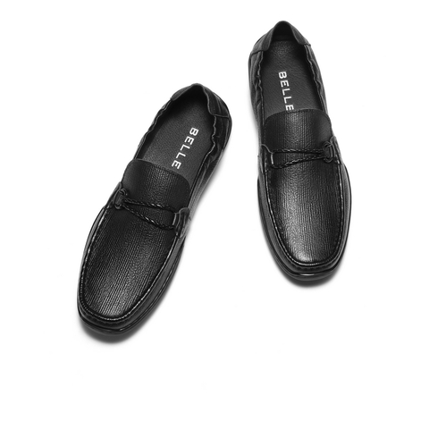 百丽父亲节礼盒款男2025新款秋季羊皮一脚蹬商务乐福皮鞋8UX01CM5