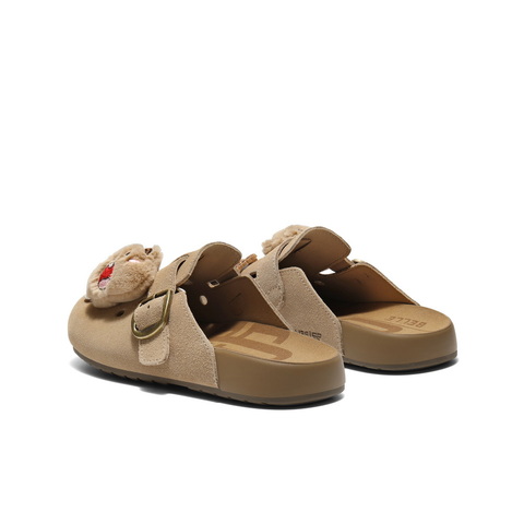 百丽卡通可爱勃肯鞋女2025夏新商场同款可拆卸饰扣包头拖E3J1DBH5