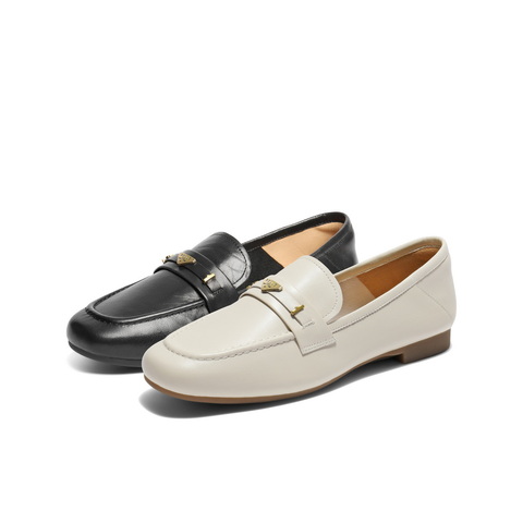 百丽秀气乐福鞋女2025秋新商场同款质感真皮通勤乐福鞋E3C1DCA5