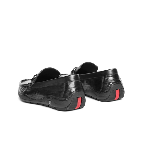 百丽一脚蹬豆豆鞋男2025新款秋商场同款牛皮革休闲乐福鞋8TX01CM5