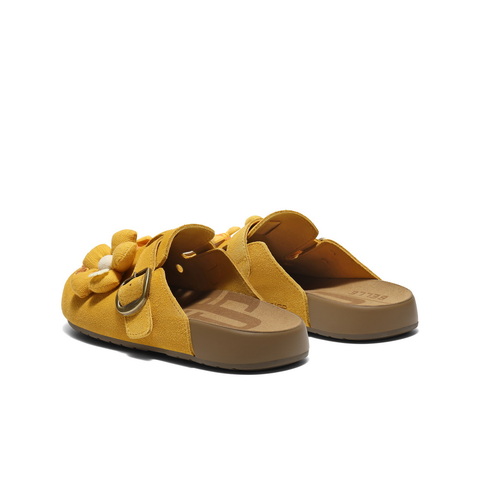 百丽卡通可爱勃肯鞋女2025夏新商场同款可拆卸饰扣包头拖E3J1DBH5