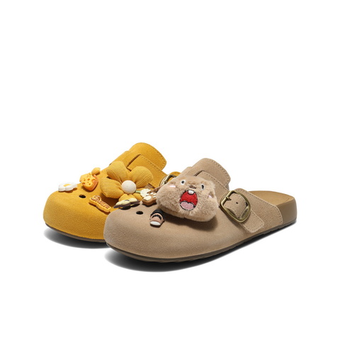 百丽卡通可爱勃肯鞋女2025夏新商场同款可拆卸饰扣包头拖E3J1DBH5