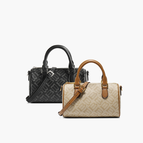 百丽包包女25秋新商场同款复古休闲单肩斜挎手提波士顿包X7368CX5