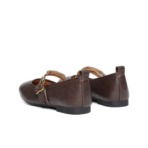 百丽复古薄底玛丽珍鞋女2025秋新商场同款真皮双条带单鞋E1V1DCQ5