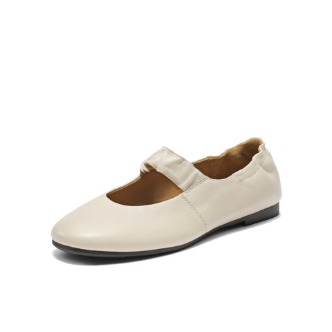 百丽复古软薄底玛丽珍鞋女2025秋新商场同款真皮浅口单鞋E1P1DCQ5