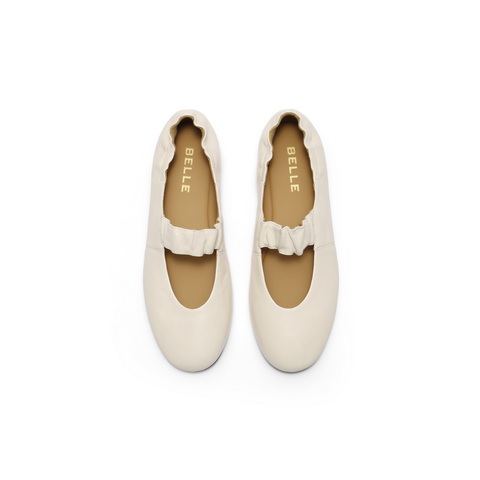 百丽复古软薄底玛丽珍鞋女2025秋新商场同款真皮浅口单鞋E1P1DCQ5