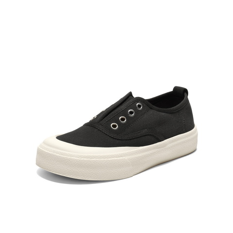 百丽便捷免系带帆布鞋女2025秋新舒适百搭休闲板鞋B2747CM5