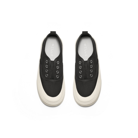 百丽便捷免系带帆布鞋女2025秋新舒适百搭休闲板鞋B2747CM5