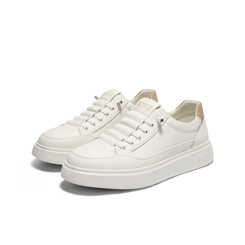 百丽时尚百搭小白鞋男2025新款秋季商场同款套脚休闲板鞋8UG01CM5