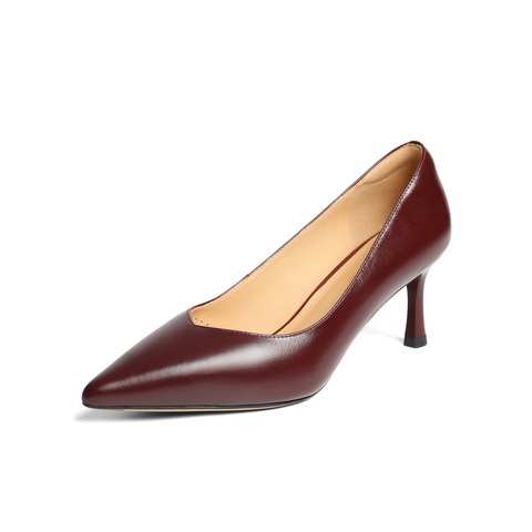 百丽优雅细高跟单鞋女2025秋新商场同款真皮尖头通勤单鞋D9T1DCQ5