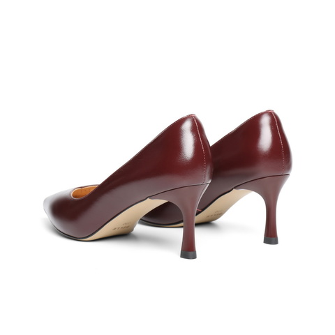 百丽优雅细高跟单鞋女2025秋新商场同款真皮尖头通勤单鞋D9T1DCQ5