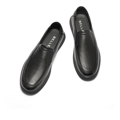 百丽一脚蹬商务休闲鞋男2025新款秋季羊皮革套脚上班皮鞋8TU01CM5