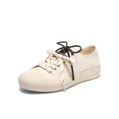 百丽时尚双鞋带帆布鞋女2025秋新商场同款百搭休闲鞋E2B1DCM5