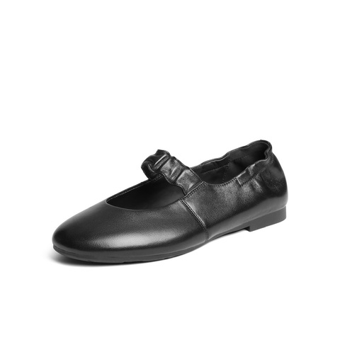 百丽复古软薄底玛丽珍鞋女2025秋新商场同款真皮浅口单鞋E1P1DCQ5