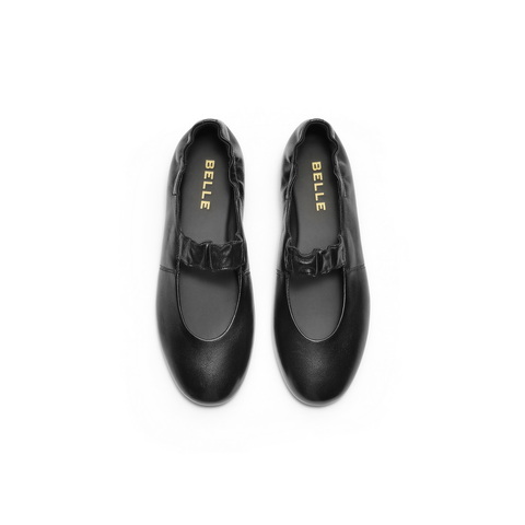 百丽复古软薄底玛丽珍鞋女2025秋新商场同款真皮浅口单鞋E1P1DCQ5