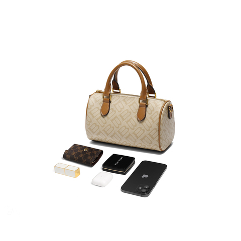 百丽包包女25秋新商场同款复古休闲单肩斜挎手提波士顿包X7368CX5