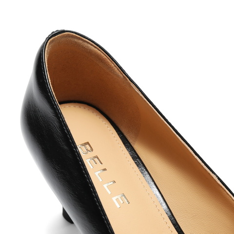 百丽优雅细高跟单鞋女2025秋新商场同款真皮尖头通勤单鞋D9T1DCQ5