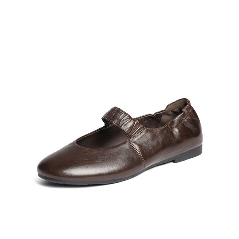 百丽复古软薄底玛丽珍鞋女2025秋新商场同款真皮浅口单鞋E1P1DCQ5