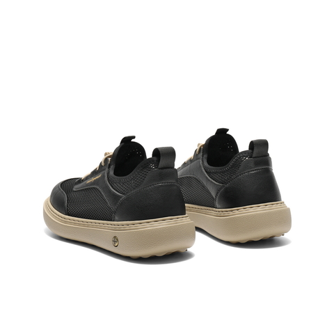 百丽网面透气休闲鞋男鞋2025新款秋季轻盈厚底运动板鞋A2107CM5