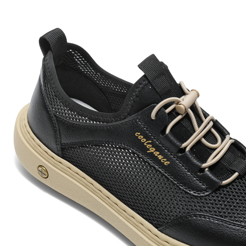 百丽网面透气休闲鞋男鞋2025新款秋季轻盈厚底运动板鞋A2107CM5