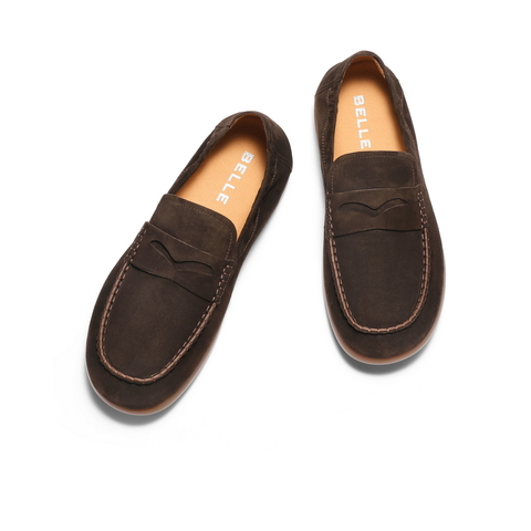 百丽一脚蹬休闲豆豆鞋男士2025秋季新款舒适软底乐福鞋A2045CM5