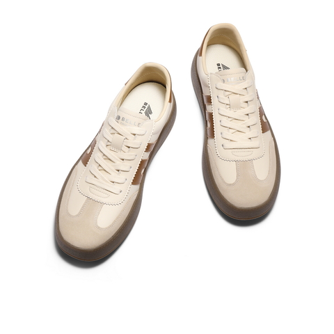 百丽时尚撞色休闲板鞋男2025新款秋季商场同款厚底德训鞋8UD01CM5