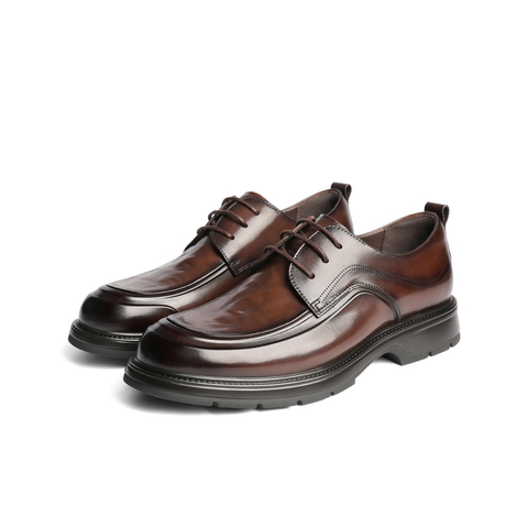 百丽通勤上班皮鞋男2025新款秋商场同款牛皮革休闲商务鞋8TS01CM5