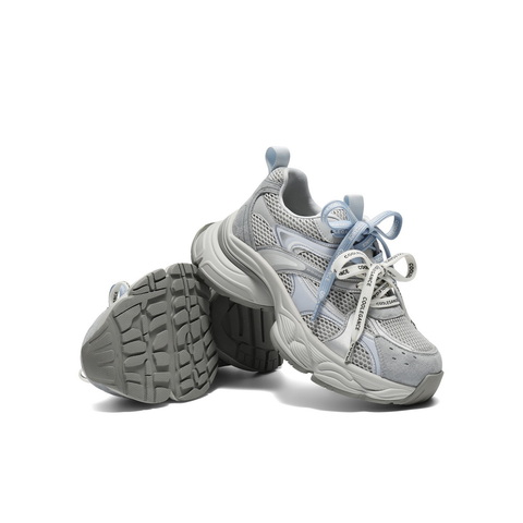 百丽时尚撞色老爹鞋女2025秋新厚底增高双鞋带休闲鞋E4D1DCM5