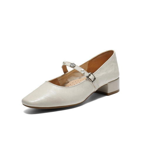 百丽复古时装玛丽珍鞋女2025秋新商场同款真皮高跟单鞋E3Z1DCQ5