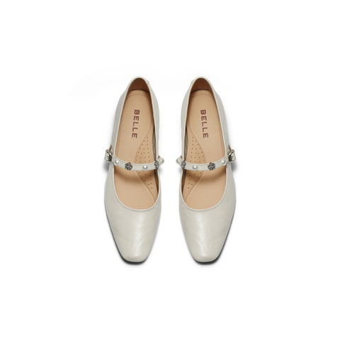 百丽复古时装玛丽珍鞋女2025秋新商场同款真皮高跟单鞋E3Z1DCQ5