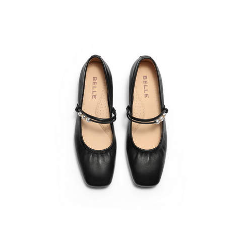 百丽复古时装玛丽珍鞋女2025秋新商场同款质感真皮单鞋E1T1DCQ5