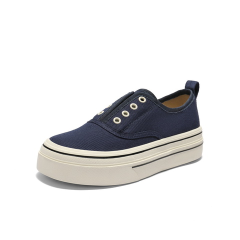 百丽简约百搭帆布鞋女2025秋新厚底便捷无系带休闲鞋B2699CM5