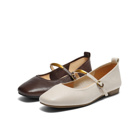 百丽时尚复古玛丽珍鞋女2025秋新商场同款真皮薄底单鞋E3V1DCQ5