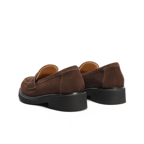 百丽复古乐福鞋女2025秋新商场同款真皮平跟便士乐福D9Z1DCA5