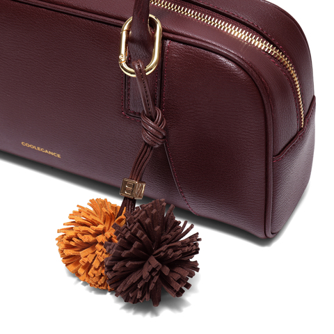 百丽包女25秋商场同款质感质感通勤miu系单肩波士顿包8547ACX5