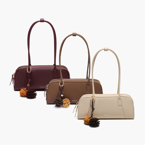 百丽包女25秋商场同款质感质感通勤miu系单肩波士顿包8547ACX5