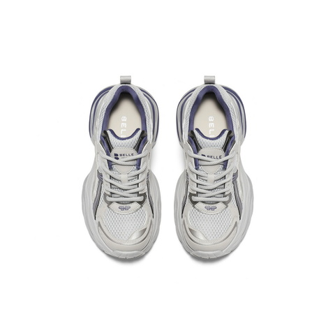 百丽潮酷拼接网老爹鞋女2025秋新商场同款厚底增高休闲鞋E4P1DCM5