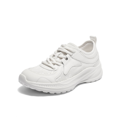 百丽简约基础老爹鞋女2025秋新厚底增高透气网面休闲鞋E3E1DCM5