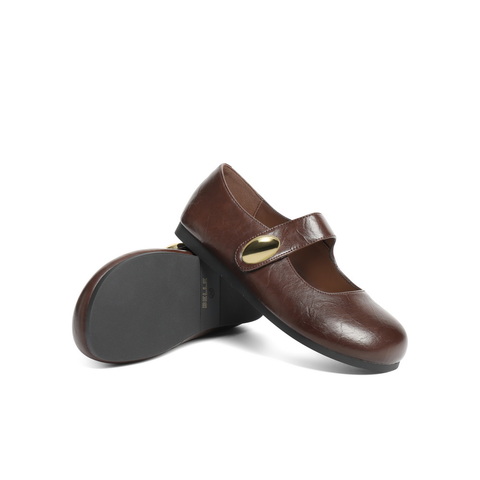 百丽简约时尚玛丽珍鞋女2025秋新可爱圆头魔术贴浅口单鞋B2782CQ5