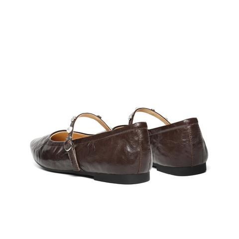 百丽方头时装玛丽珍鞋女2025秋新商场同款真皮浅口单鞋E3Y1DCQ5