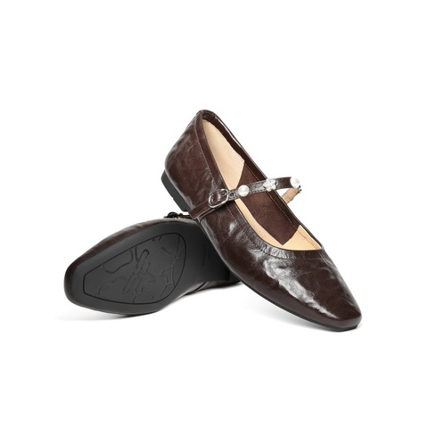 百丽方头时装玛丽珍鞋女2025秋新商场同款真皮浅口单鞋E3Y1DCQ5