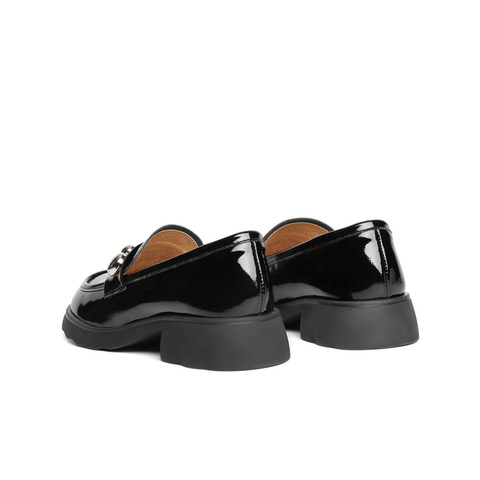 百丽质感抓皱乐福鞋女2025秋新商场同款真皮jk乐福鞋E1G1DCA5