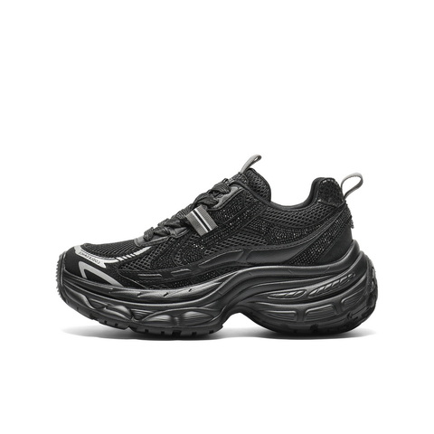 百丽潮酷网面老爹鞋女2025秋新厚底增高舒适透气休闲鞋B2801CM5