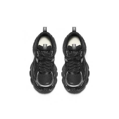 百丽潮酷网面老爹鞋女2025秋新厚底增高舒适透气休闲鞋B2801CM5