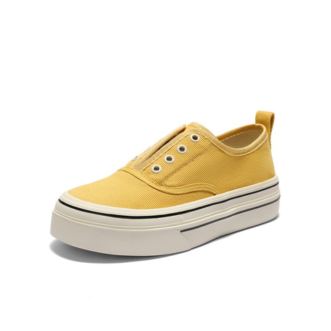 百丽简约百搭帆布鞋女2025秋新厚底便捷无系带休闲鞋B2699CM5