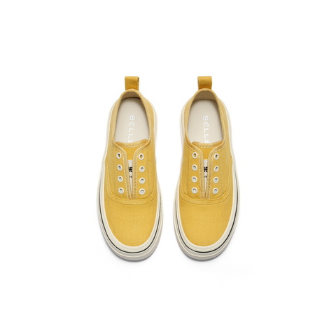 百丽简约百搭帆布鞋女2025秋新厚底便捷无系带休闲鞋B2699CM5