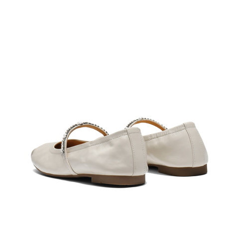 百丽芭蕾风玛丽珍鞋女2025秋新商场同款真皮薄底浅口单鞋3H9F4CQ5