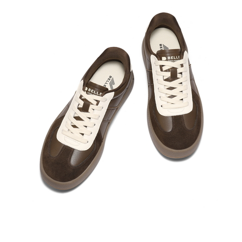 百丽复古潮搭休闲鞋男鞋2025新款秋季运动德训鞋撞色板鞋A2197CM5